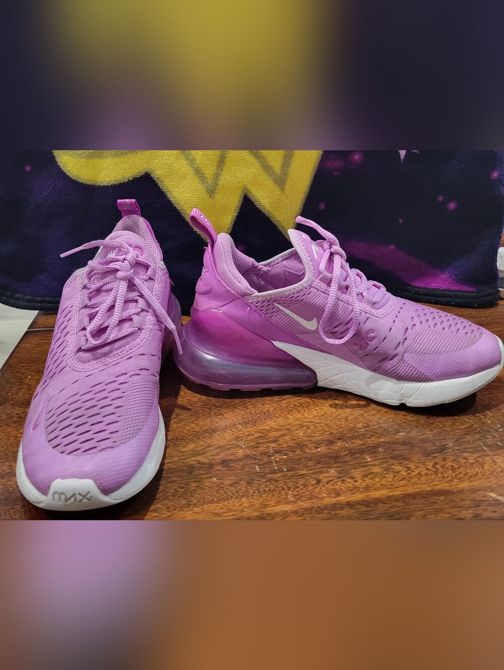 Used Nike Pink Lilac Air Max 270 Style Sneakers. Size 5.5Y
